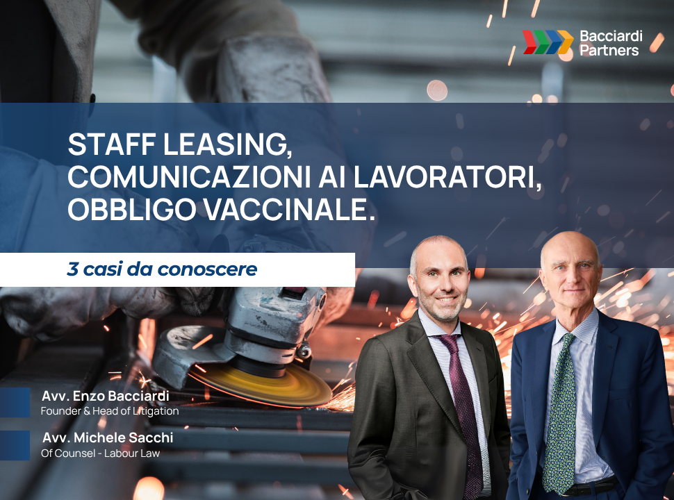 Avv. Enzo Bacciardi e Avv. Michele Sacchi, news diritto del lavoro