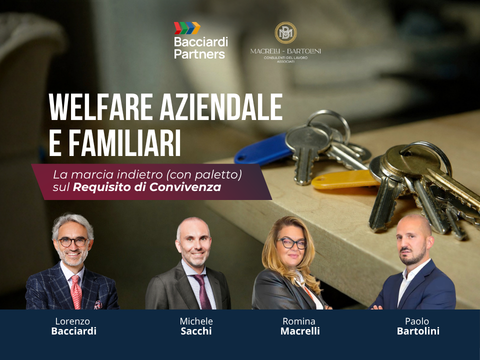 Due chiavi di casa di persone che convivono, welfare aziendale e familiari
