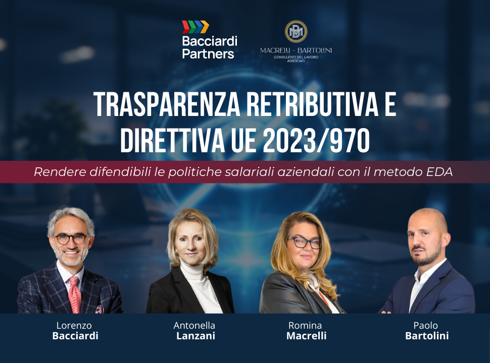 Direttiva UE, trasparenza retributiva, Bacciardi Partners e Macrelli e Bartolini Associati