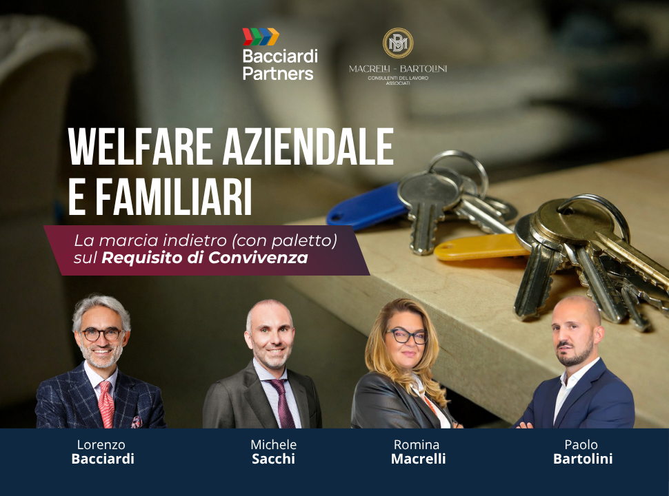 Due chiavi di casa di persone che convivono, welfare aziendale e familiari