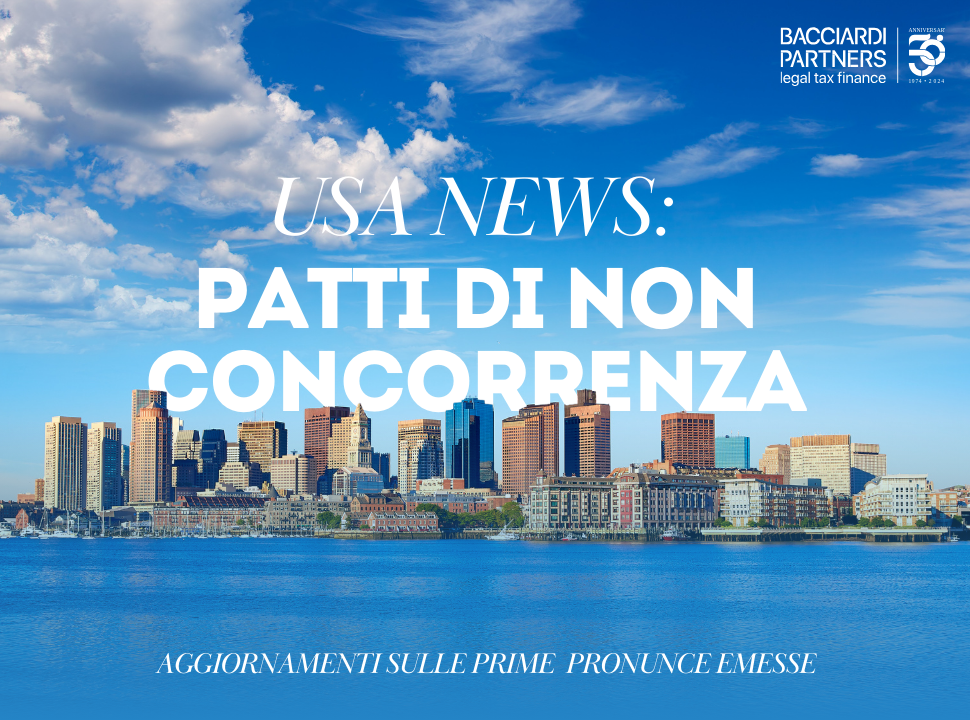 patti di non concorrenza USA, panorama di Boston, logo Bacciardi Partners