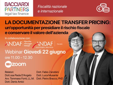 Webinar La documentazione transfer pricing_un'opportunità per le imprese multinazionali_Bacciardi Partners_ANDAF