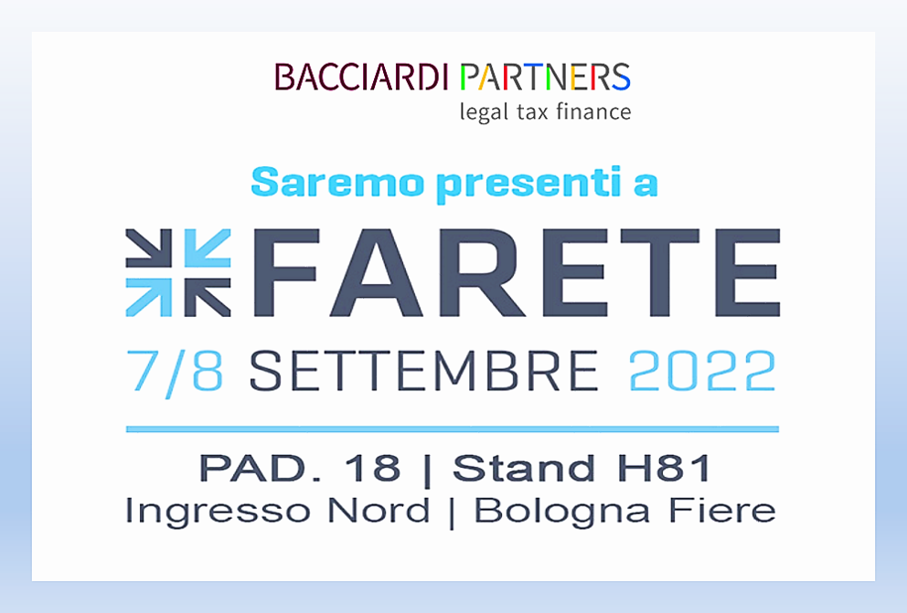 Bacciardi Partners a Farete_7/8 settembre 2022 Bologna Fiere