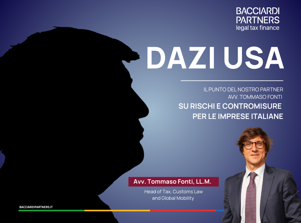 Avv. Tommaso Fonti, Bacciardi Partners, ombra di Donald Trump, testo in grafica 